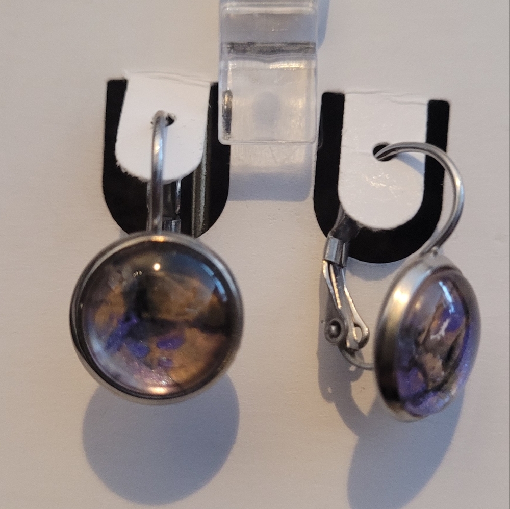 Handpainted glass earrings